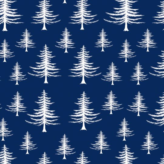 White Trees / Blue Gift Wrap