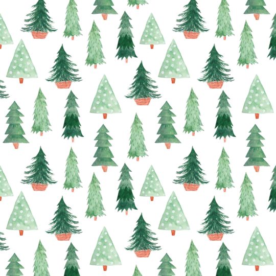 Green Trees / White Gift Wrap